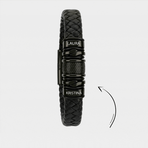 Pulsera de cuero con cuentas personalizables - Oferta Día del Padre