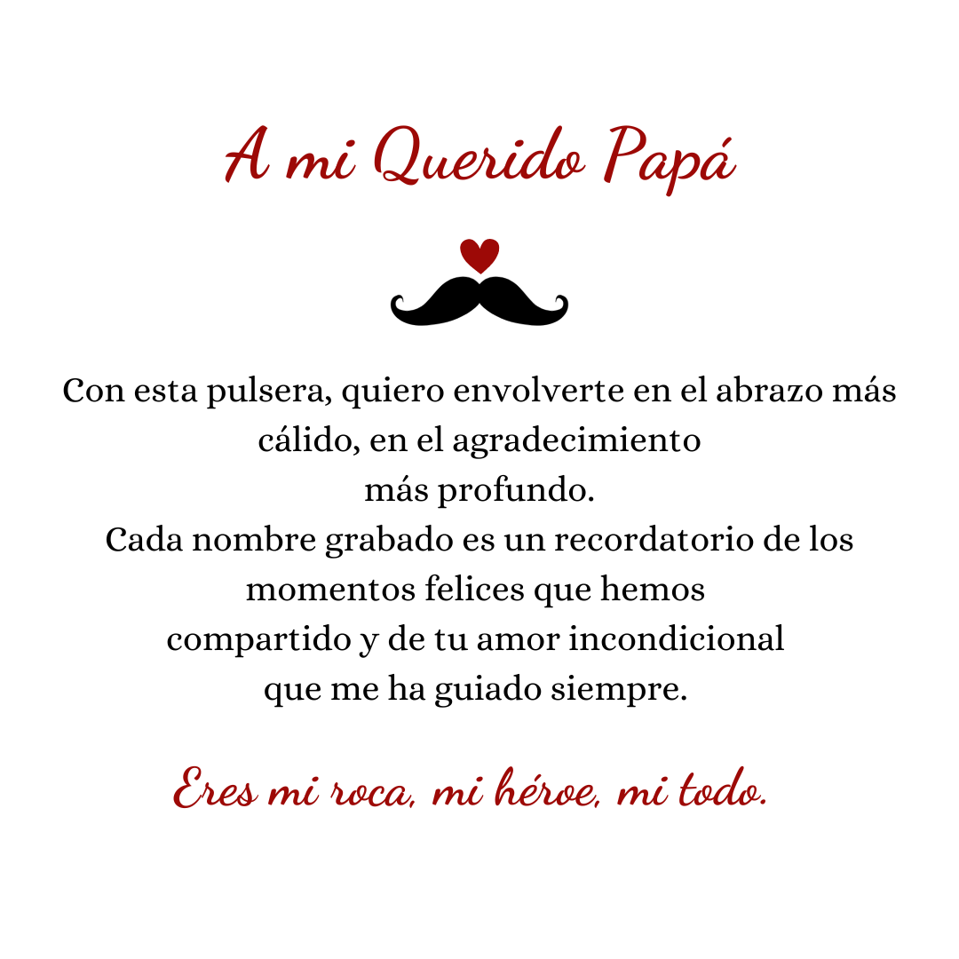 Pulsera de cuero con cuentas personalizables - Para papá