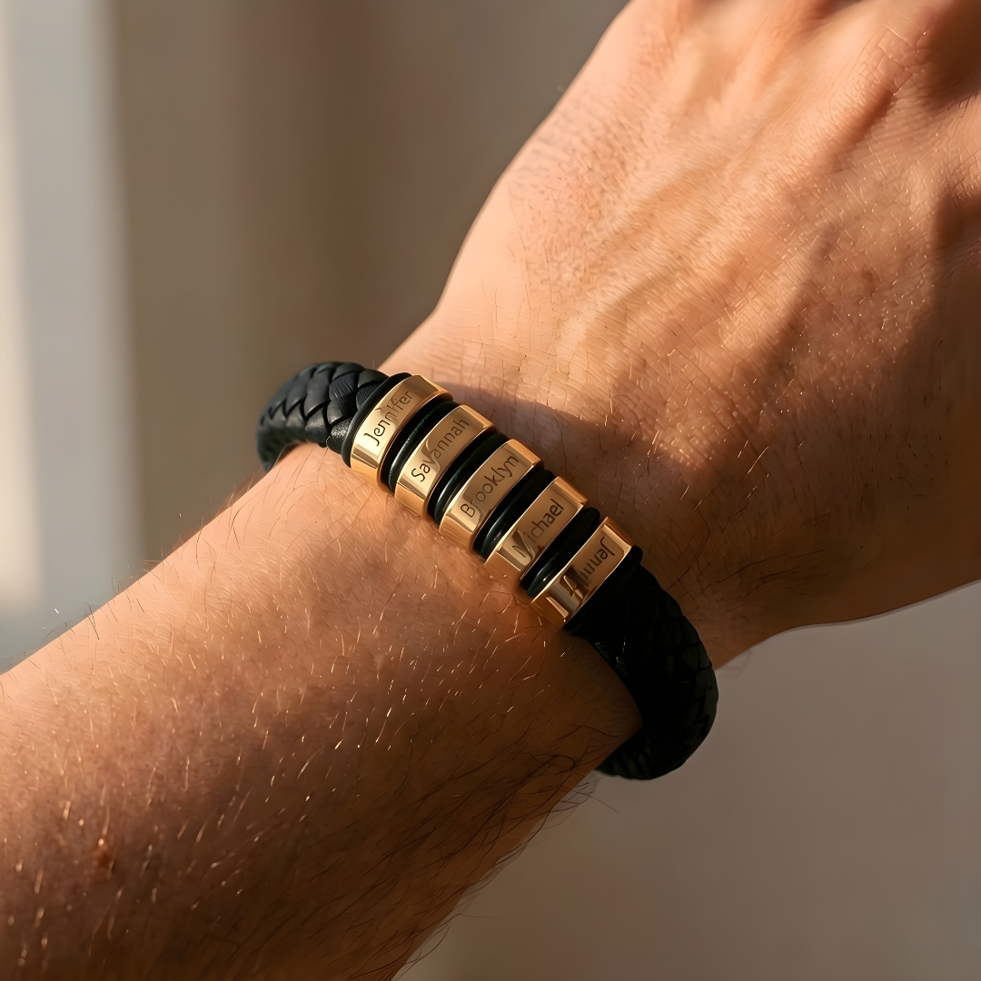 Pulsera de cuero personalizable - Oferta Día del Padre