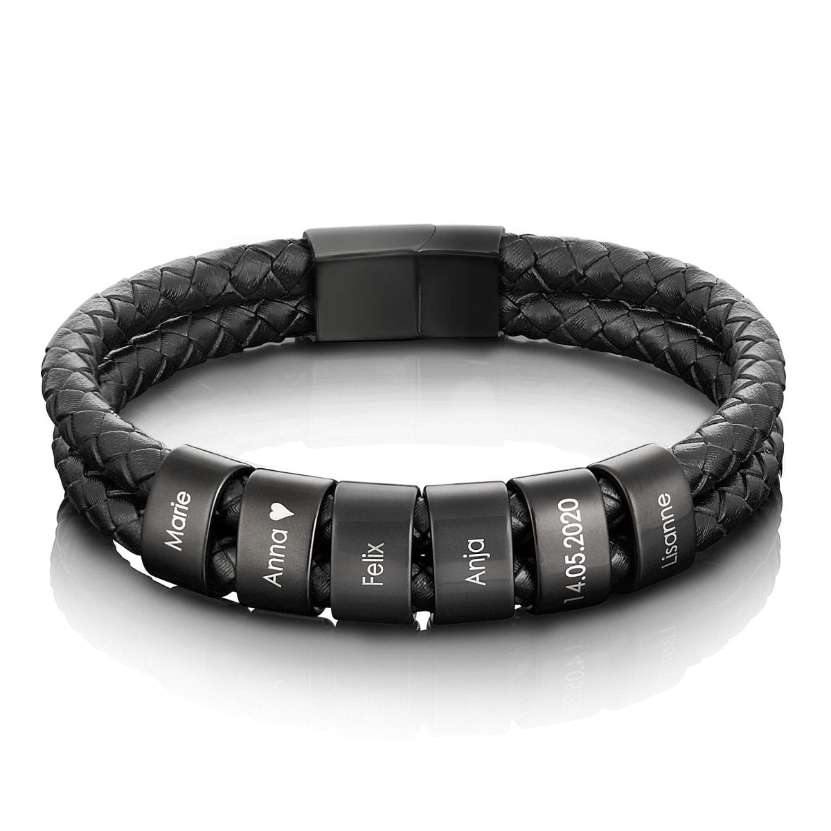 Pulsera de cuero con cuentas personalizables