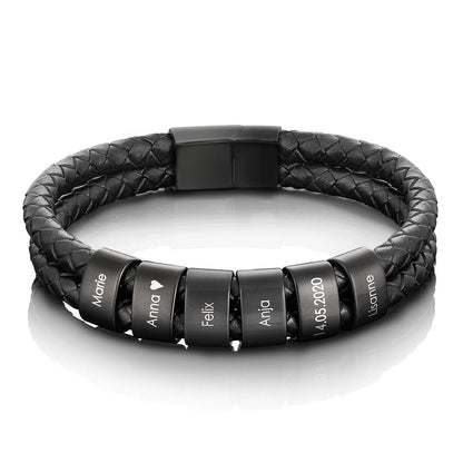 Pulsera de cuero con cuentas personalizables