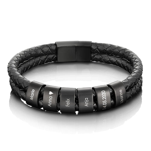 Pulsera de cuero con cuentas personalizables