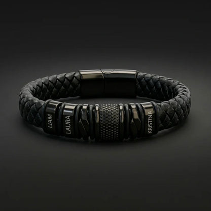 Pulsera de cuero con cuentas personalizables - Oferta Día del Padre